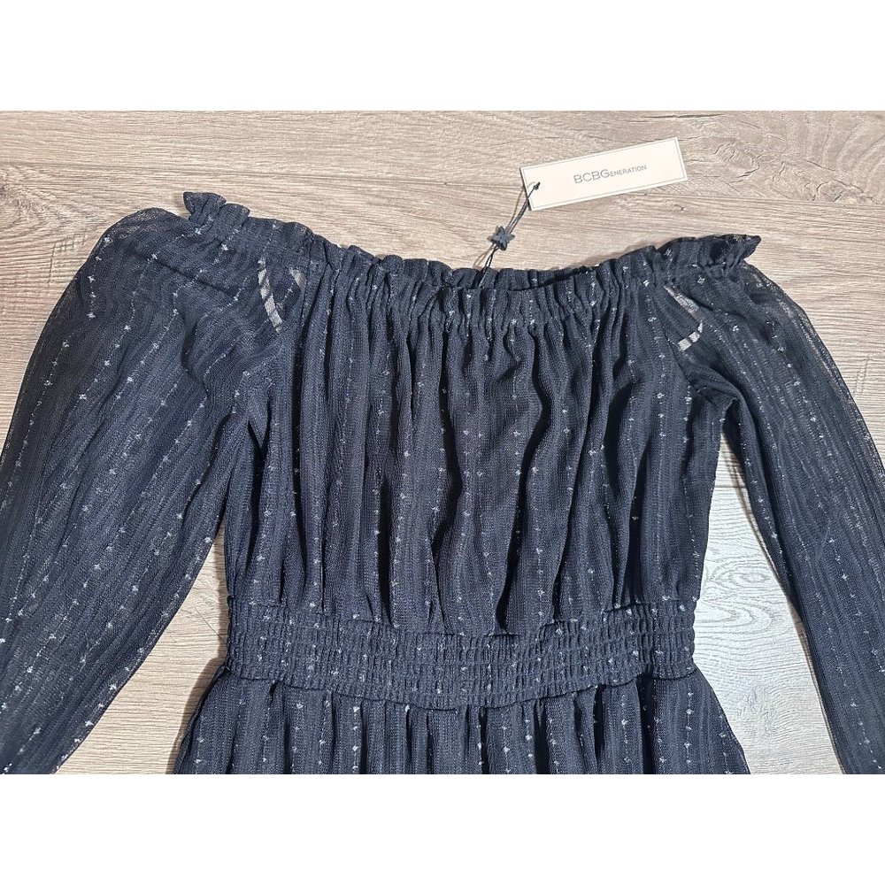 BCBGeneration BLACK Off The Shoulder  NWT COCKTAIL PARTY DRESS 4 - Picture 7 of 12